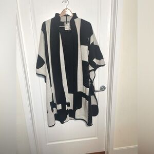 Escada color block sheath with long cape jacket, 2 piece